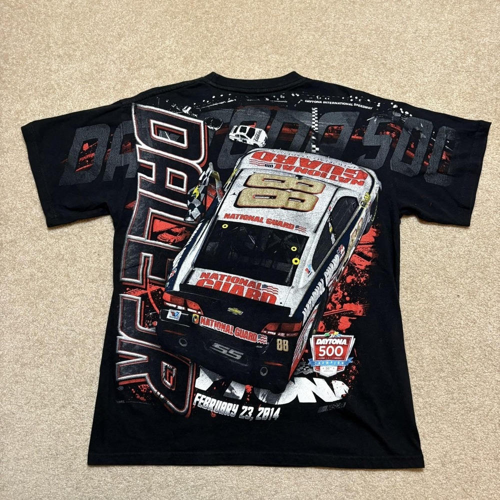 NASCAR Dale Earnhardt Jr Shirt AOP Mens Medium Black Daytona 500 Champion Chase